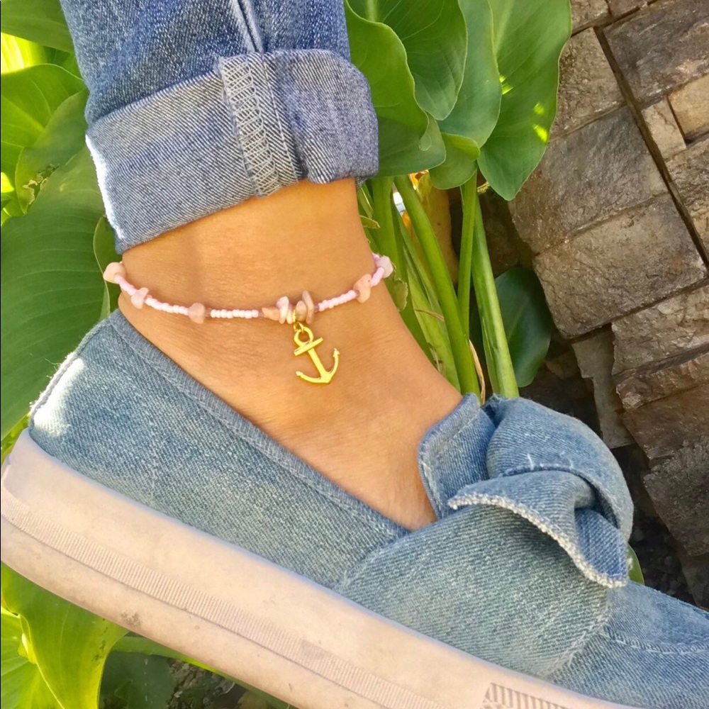 Anchor Beach Beaded Anklet